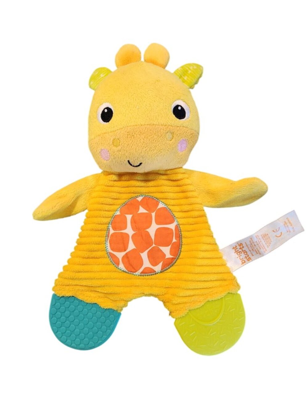 Bright Starts Snuggle & Teethe Plush Teether Toy in yellow